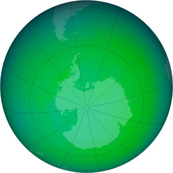 December 1983 monthly mean Antarctic ozone